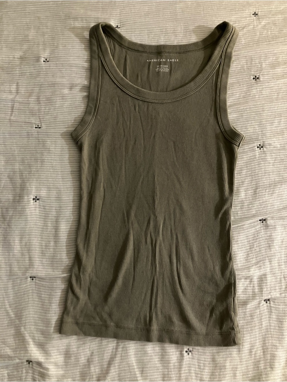 American Eagle Outfitters Olive Ribbed Tank Top XS